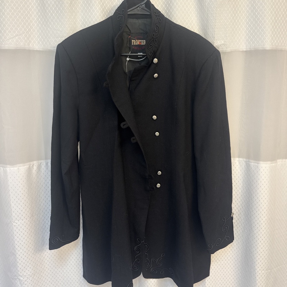Vintage North American Frontier Women's Black Jacket Large 100% Wool